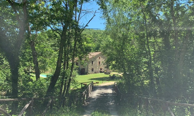 Monte Santa Maria Tiberina Maison | Ferme entourée de bois