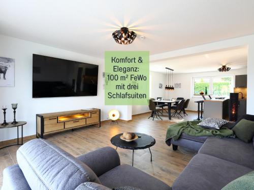 Hockelheim Appartement | Ferienhaus Höckelheim - FeWo Savanna Lodge - barrierefrei - 100qm - 3 Schlafzimmer - bis 6 Gäste - Babies reisen gratis - Terrasse, Garten & Grill - vollausgestattete Küche mit Spülmaschine - Klimaanlage, Fußbodenheizung & Raffstores - nahe Göttingen