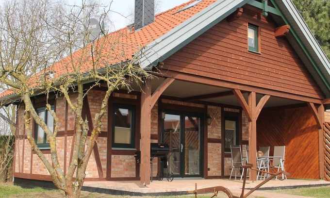 Kroepelin Maison | Maison de vacances à Brusow avec terrasse couverte