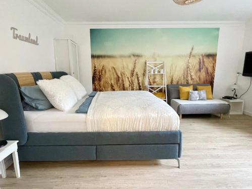 Welver Appartement | FeWo Studio 'Ein Bett im Kornfeld', Küche, 30qm, Souterrain