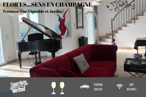 Fleury-la-Riviere Maison | FLORESSENS EN CHAMPAGNE Terrasse privative sur le vignoble