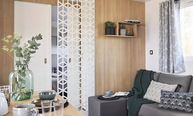 Cordelle Maison | Flower Camping de Mars * - Mobile home 35m2 Premium/3 bedrooms + TV + LV + Clim + Terrace covered 6 people