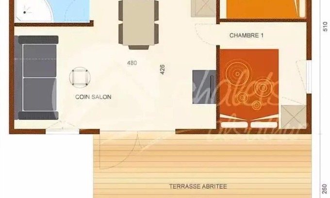 Leval Chalet De Ski | Chalet Savania PREMIUM46 34 m² (2 chambres) + terrasse couverte de 13 m² + TV + clim réversible 6 personnes