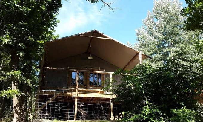 Saint-Paulien Maison | Lodge Bois 4 Saisons Confort 37m² (2 chambres) dont terrasse couverte 12m² + Côté Rivière 4 personnes