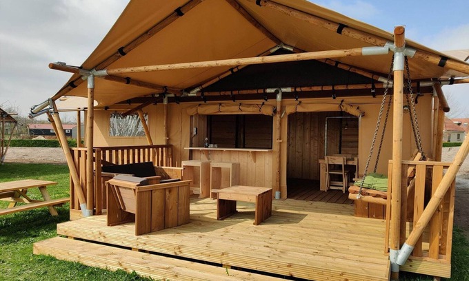 Bant Maison | Tente glamping avec climatisation et vue sur le Kuinderbos