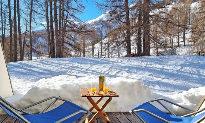 Allos Appartement | Foux D’Allos appart 4/6p terrasse sud rez jardin belle vue calme Parc Mercantour