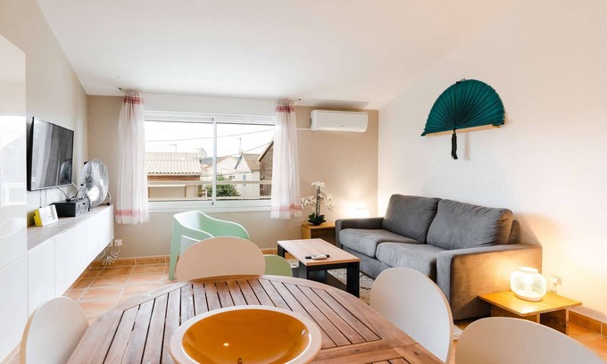 Gruissan Plage Appartement | FR21 Spacieux T2 Mezzanine climatisé Plage des Chalets