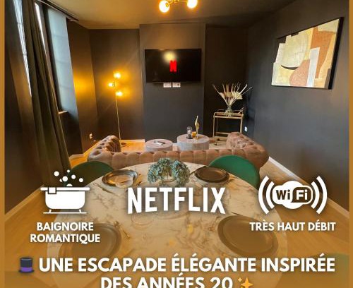 Villeneuve-sur-Lot Appartement | Gatsby Room - Élégance et Intimité des Années 20 !