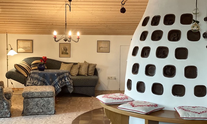 Windschnur Appartement | Gemütlich mit Bergblick & Kamin Am Chiemsee