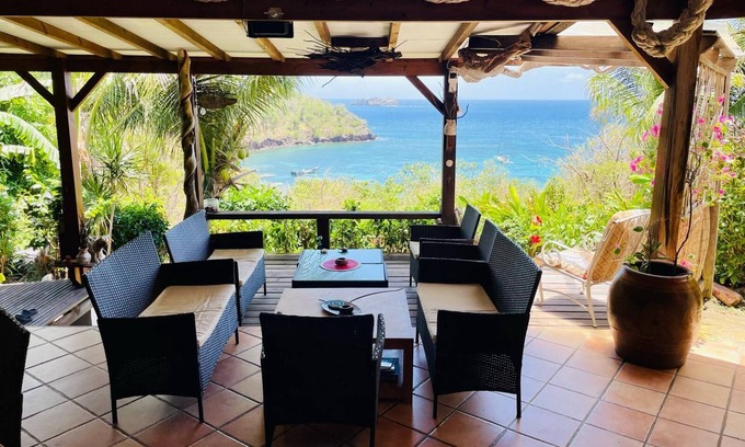 Grand Anse Maison | Gite Ti Kazalo - Gwo Kaz - vue mer - accès plage baie des tortues