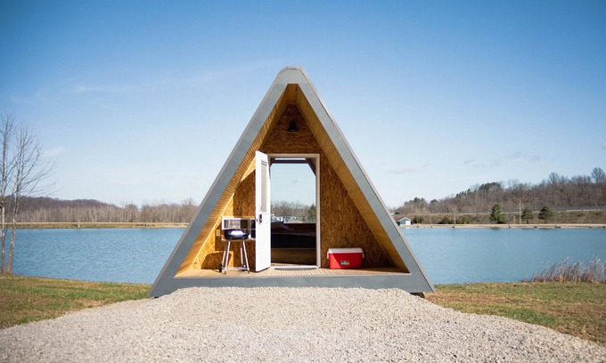 Kipling Location De VR | Glamplyfe Nature Experience: A-Frames on Lakefront L14