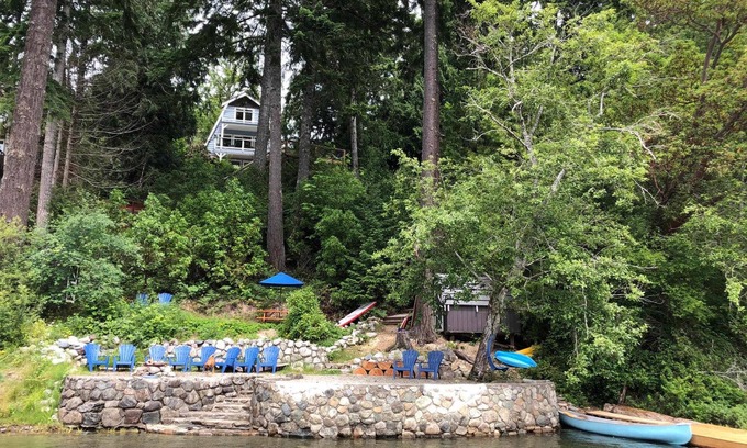 Youbou Maison | Gorgeous Chalet Style Lake house with four decks and huge dock.