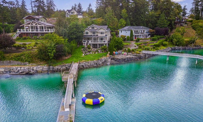 Gig Harbor Maison | Gorgeous family-friendly waterfront island home w/ private dock, panoramic views