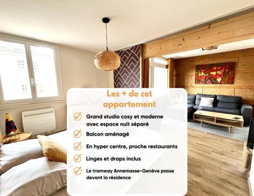 Ambilly Appartement | Grand studio aux portes de Genève