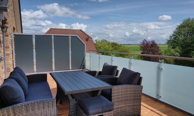 Altharlingersiel Appartement | Oberdeck-Appartement-Salle de bain privée séparée