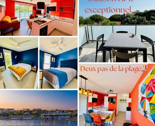 Vias Appartement | Haut Standing ACCÈS DIRECT MER 3min à pieds,Parking privée, Wifi, Netflix