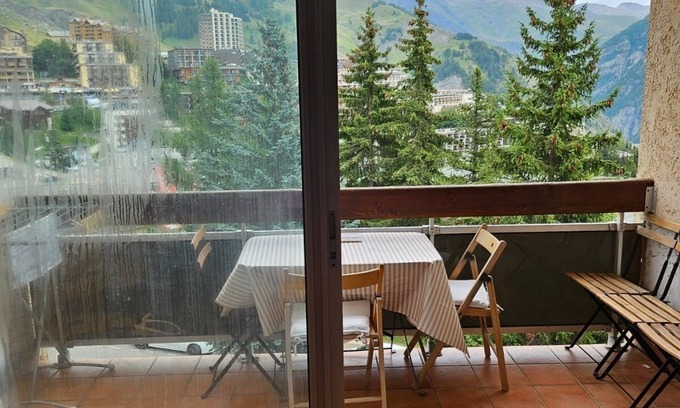 Orcieres-Merlette Appartement | cœur de station , grand studio 5 personnes au pied des piste vue panoramique,