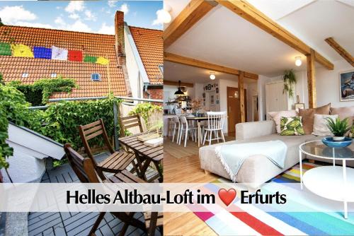 Andreasvorstadt Appartement | Helles 80m2 Maisonette-Loft mit Balkon, Kingsize Bett, Smart-TV, etc