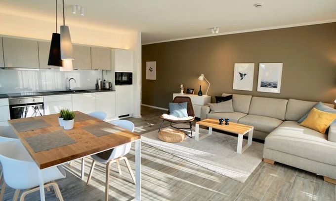 Dangast Appartement | Cet appartement nordique moderne premium "Nordbudje" pour 4 personnes pulvérise e