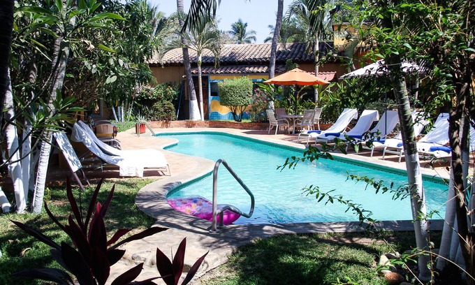 Brisas de Zicatela Appartement | Studio confortable, vue jardin, à 1 minute de la plage de La Punta
