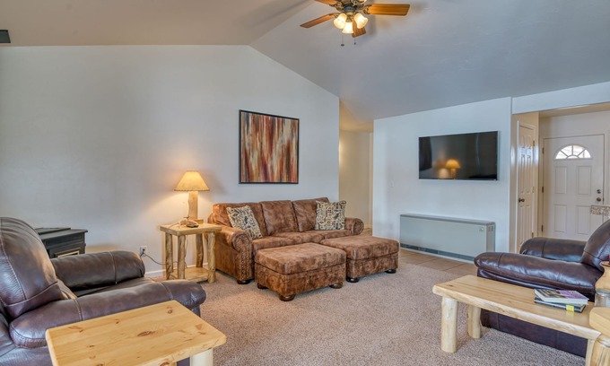Alpine Village Maison | Hilltop Home w/ Great Mountain Views, Back Porch, WiFi, W/D & Attached Garage