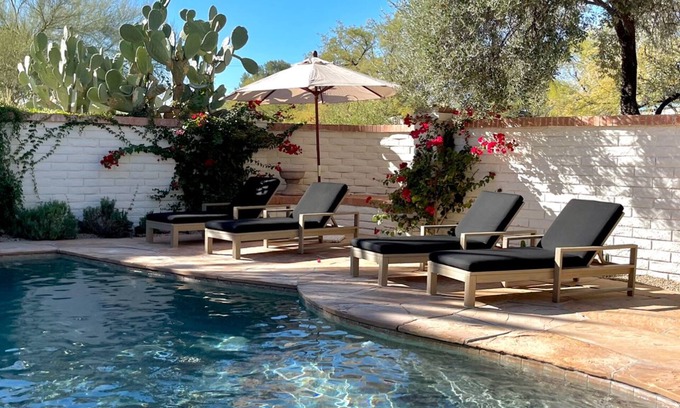Tucson Maison | Historic Oasis w/ Pool, Garden, & Fire Pit