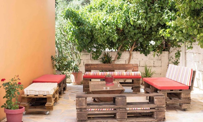 Skala Appartement | Appartement de vacances "Katemari 1" avec balcon, jardin partagé et Wi-Fi.