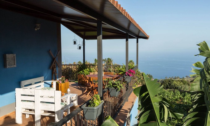 Santa Cruz de la Palma Maison | Maison de vacances "Casa el Obispo" avec vue sur la montagne, vue sur l'océan et terrasse