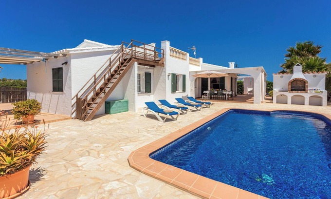 Cap d'en Font Maison | Maison de vacances Racó Blau avec vue sur la mer, piscine, Wi-Fi, jardin et climatisation