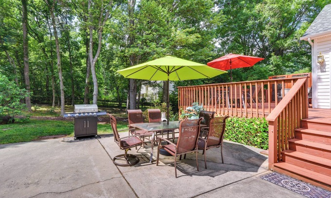 Matthews Maison | Home in Matthews w/Fenced Yard & Spacious Deck!