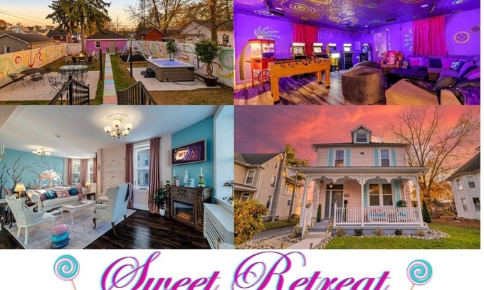 Annville Maison | Hot Tub, Game Room, Near Hershey, Candy Theme, Unique