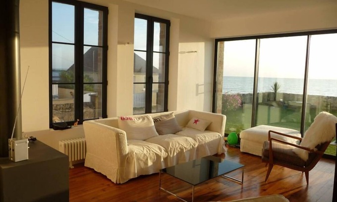 Quineville Maison | Maison sur la plage pieds dans l'eau, vue mer de toutes les pièces