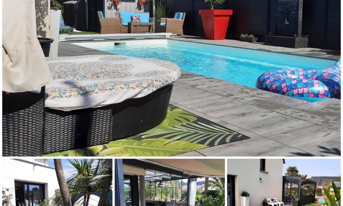 Pleurtuit Maison | Maison avec piscine chauffée proche des plages de Dinard, Saint-Malo et Dinan.