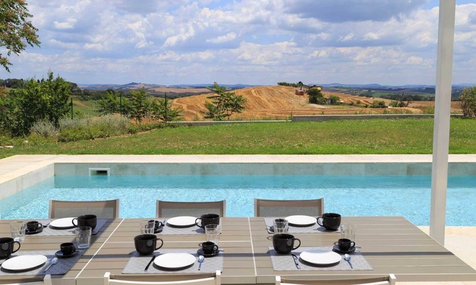 Siena Villa | Maison de rêve Design moderne, piscine et vues spectaculaires sur la campagne siennoise
