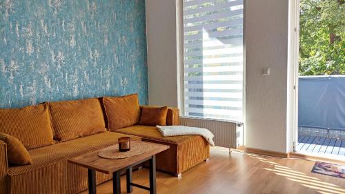 Bad Schmiedeberg Appartement | Im Herzen der Kurstadt, Balkon, Küche, Blick ins Grüne, radfreundlich