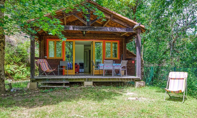 Mirandol-Bourgnounac Maison | In idyllic location of a forest and near the river Vaur is this cozy wooden house.