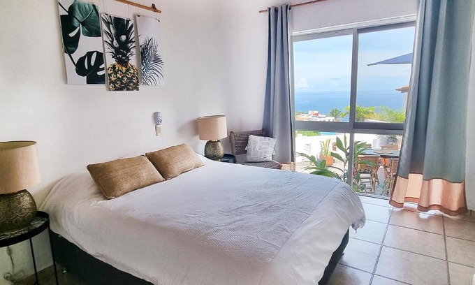 Los Ayala Maison | King Bed Suite in Private Hilltop Home Pool AC and Ocean Views
