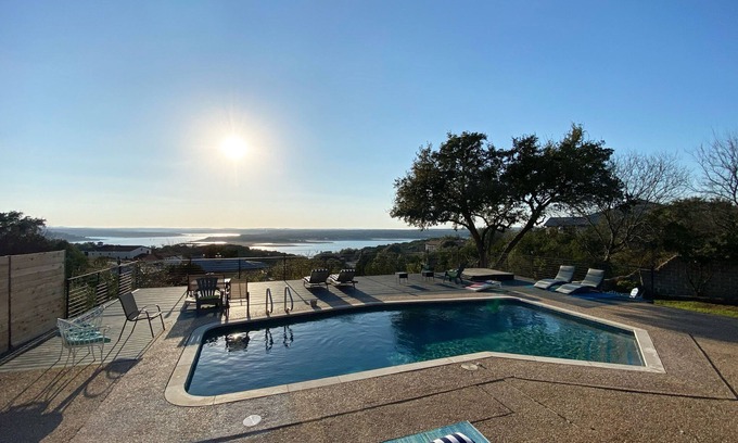 Vista Grande Maison | King Of The Hill @ Lake Travis! Piscine, spa, coucher de soleil sur Arkansas Bend!