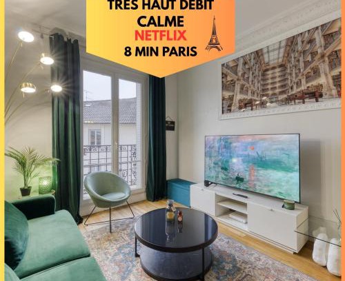 Enghien-les-Bains Appartement | -L'émeraude de Louis XVI- Idéal pour Couple-Solo-Pro 8min de Paris-1min de la gare