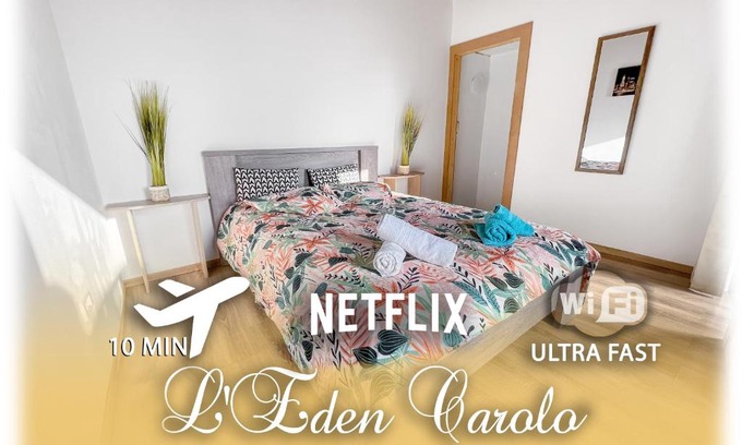 Dampremy Appartement | L'Eden Carolo - Netflix, Wi-Fi, 10min Aéroport, Parking gratuit