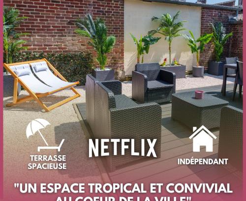 Saint-Quentin Appartement | L'Escale Tropicale, appartement indépendant avec terrasse privative