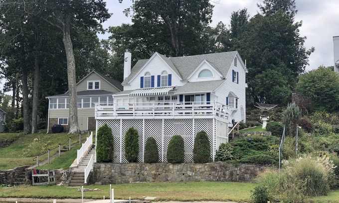 Coventry Lake Maison | Lakefront home with panoramic water views! Get away from it all on Coventry Lake