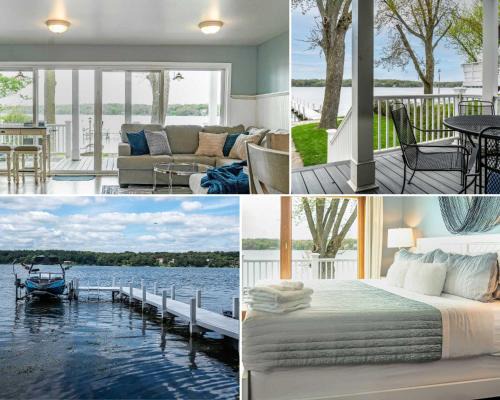 Delavan Lake Maison | Lakefront Private Dock Pet Friendly Fire Pit