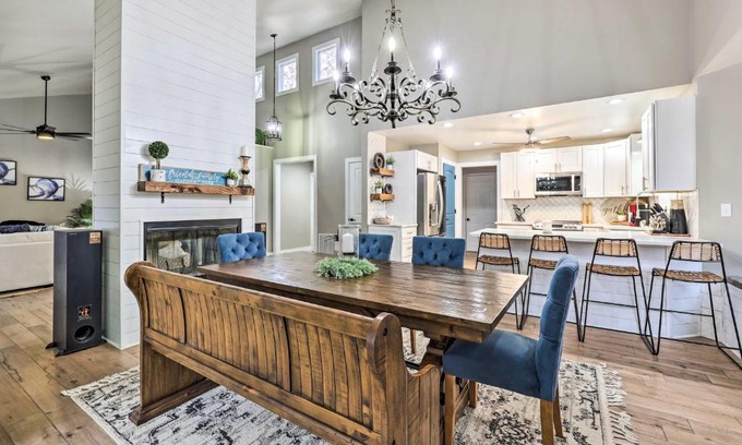 Rogers Maison | Lakefront Rogers Getaway with Hot Tub and Deck!