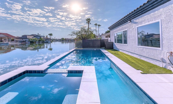 Val Vista Lakes Maison | Lakeside Luxe: Private Home in Gated Community with Heated Pool, Spa and More!
