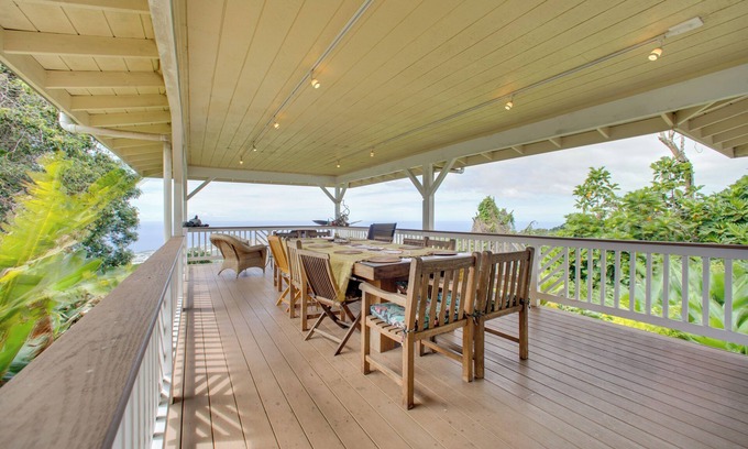 Holualoa Appartement | Lanai + Ocean Views: Secluded Holualoa Retreat!
