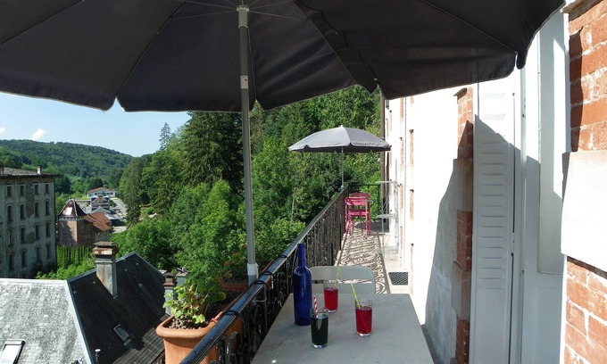 Plombieres-les-Bains Appartement | Grand appartement avec vue dans villa 1900