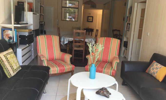 Banyuls-sur-Mer Appartement | Grand appartement calme climatisé avec jardinet, 12 minutes à pied de la plage.