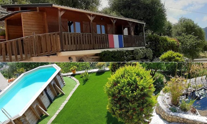Drap Chalet De Ski | Le Chalet de la Pierreraie Côte d'Azur Piscine Terrasse et Vue Mer
