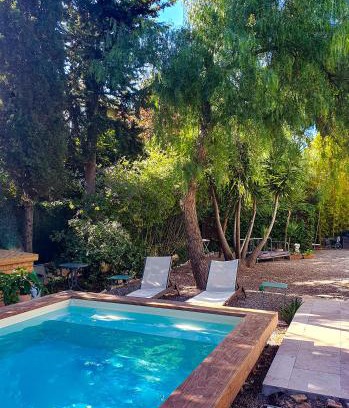 Saint-Cyr-sur-Mer Maison | Le Goëland, chambre d'hôte avec coin cuisine SDB privée,20m2, jardin et piscine, proche mer